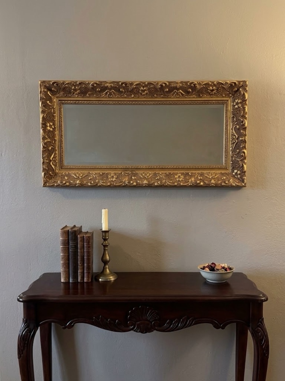 Vintage Ornate Gold Frame Wall Mirror Baroque Rococo Victorian Hollywood Regency